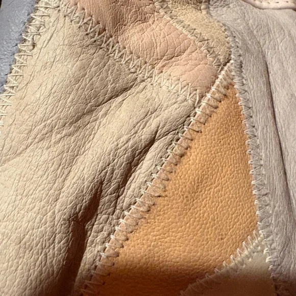 Vintage Leather Patchwork Purse Pastel Shoulder Bag 80’s NICE - Picture 9 of 9